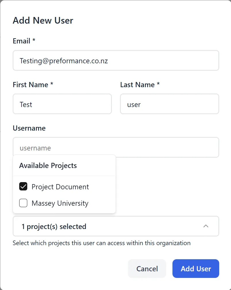 Add User Form