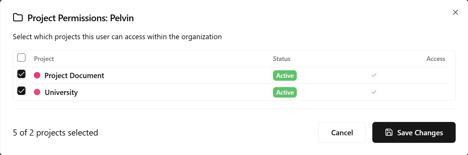 Project Permission